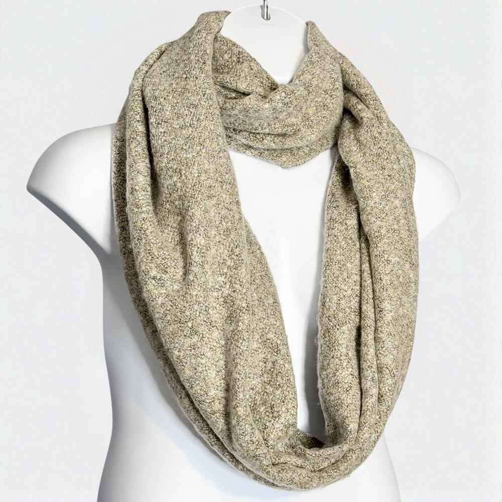 Mixit Oatmeal Heather Infinity Scarf Fuzzy Soft Cozy Loop Knit Long One Size